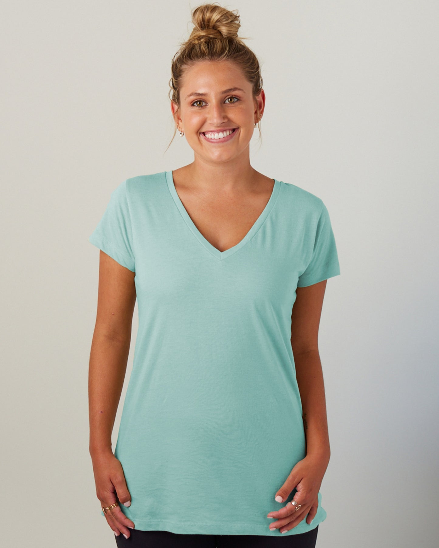 Short Sleeve Ladies V-Neck T-Shirt