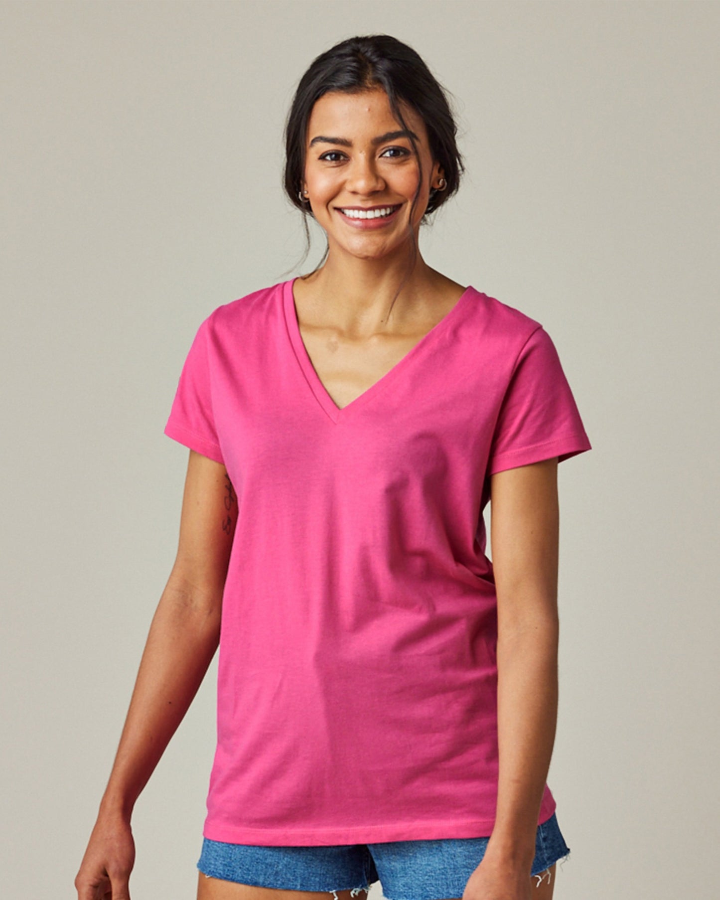 Short Sleeve Ladies V-Neck T-Shirt