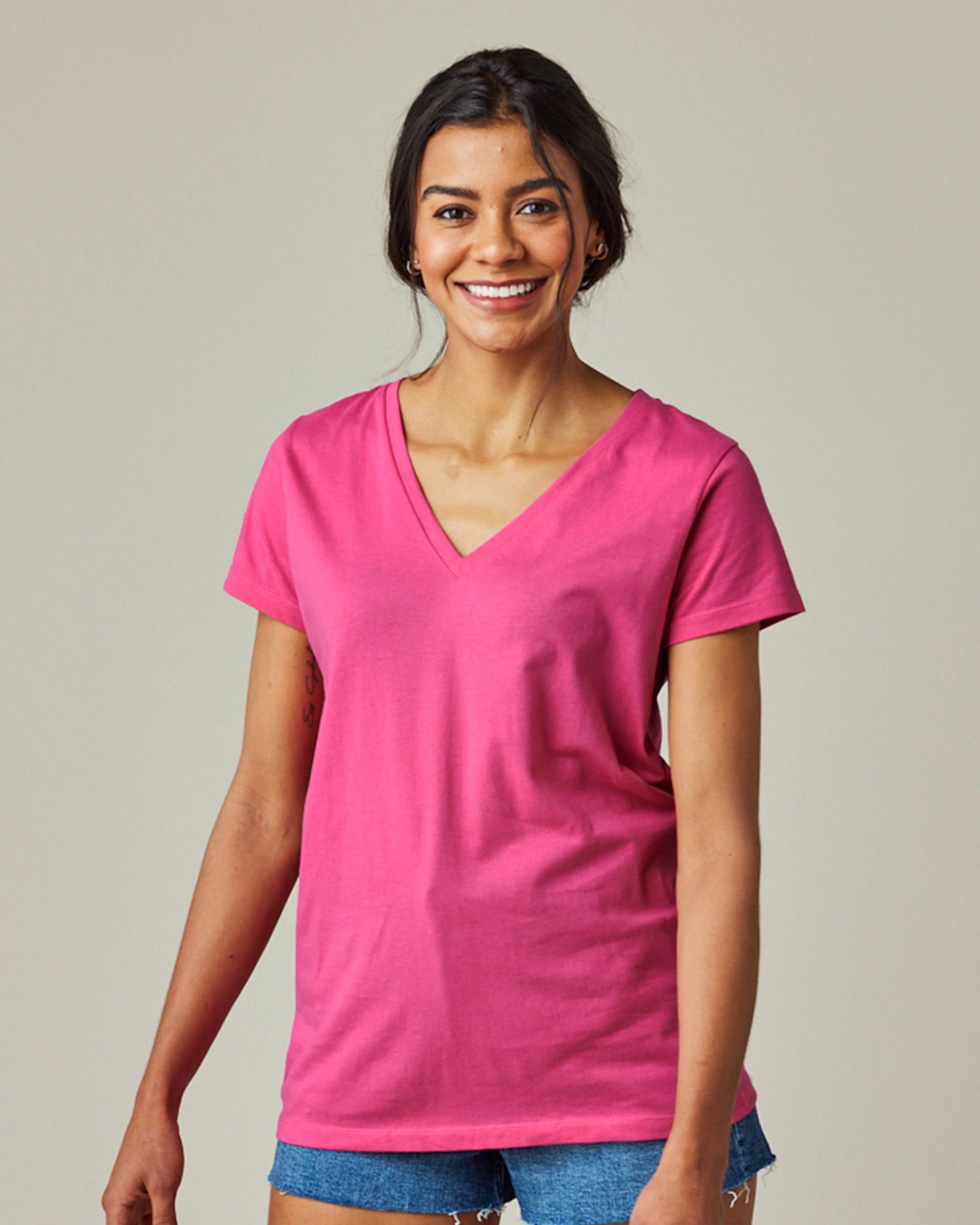 Short Sleeve Ladies V-Neck T-Shirt
